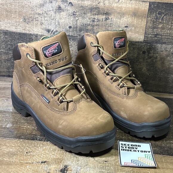 Red Wing King Toe 2340 Women's 8 B Boots Safety Tow Brown Waterproof - Picture 1 of 9